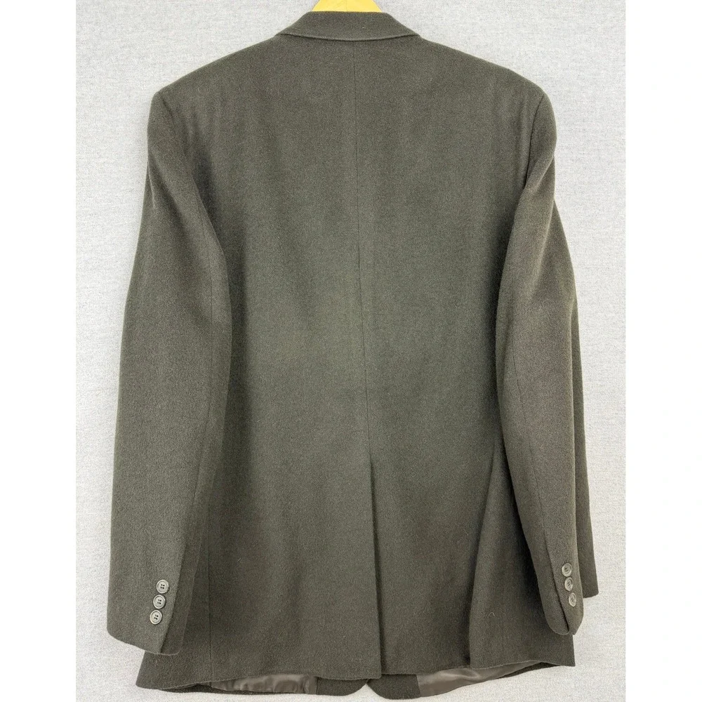Brooks Brothers 346 Mens 46L‎ Camel Hair Blazer Olive Green 2 Button Sport Coat